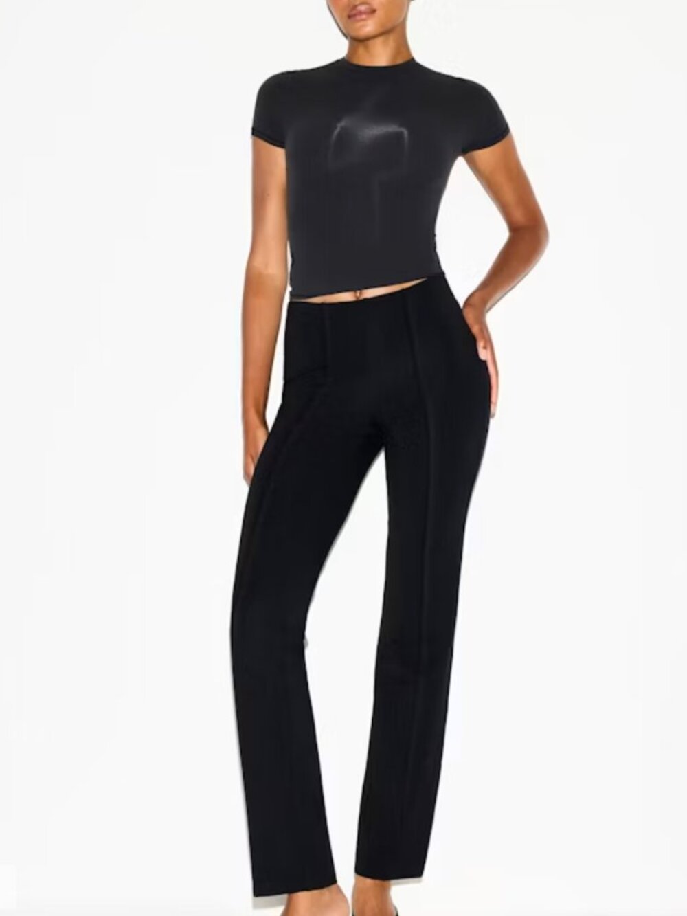 SKIMS THE ESSENTIAL pants high-waisted pintuck straight leg pant